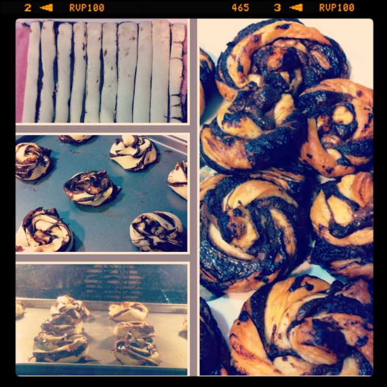 caracolas de chocolate paso a paso